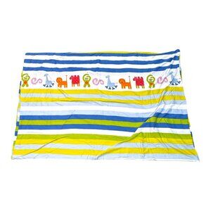 IKEA BARNSLIG RAND Cotton Kids Twin Duvet Cover Colorful Zoo Animals Stripes